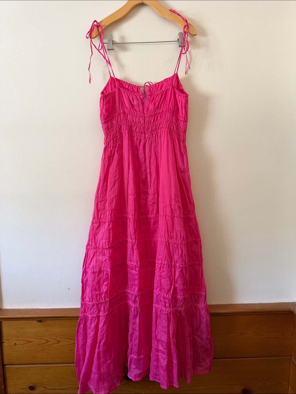 Nicholas Halia shirred ramie maxi dress in Fuchsia Size 10 - Picture 6 of 10
